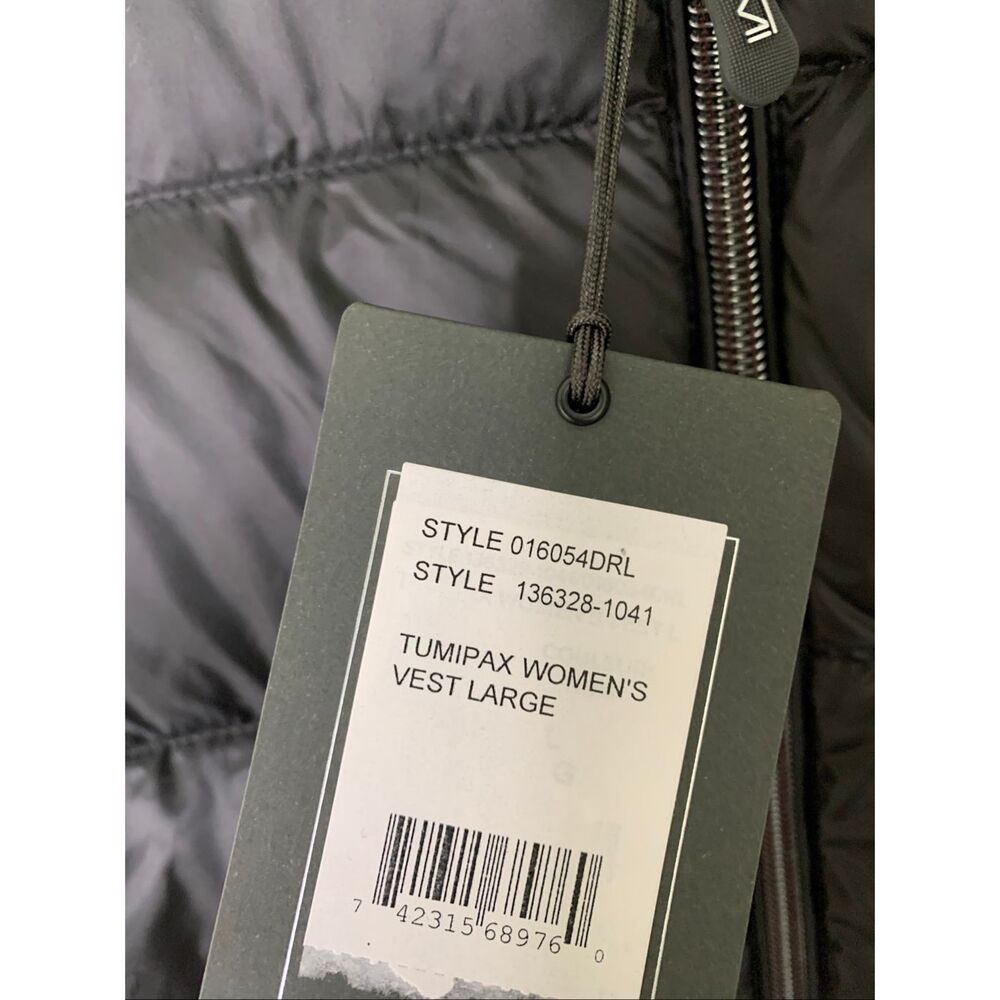 TUMI Pax Women's vest puffer down black size large NEW WITH TAGS - Picture 5 of 7